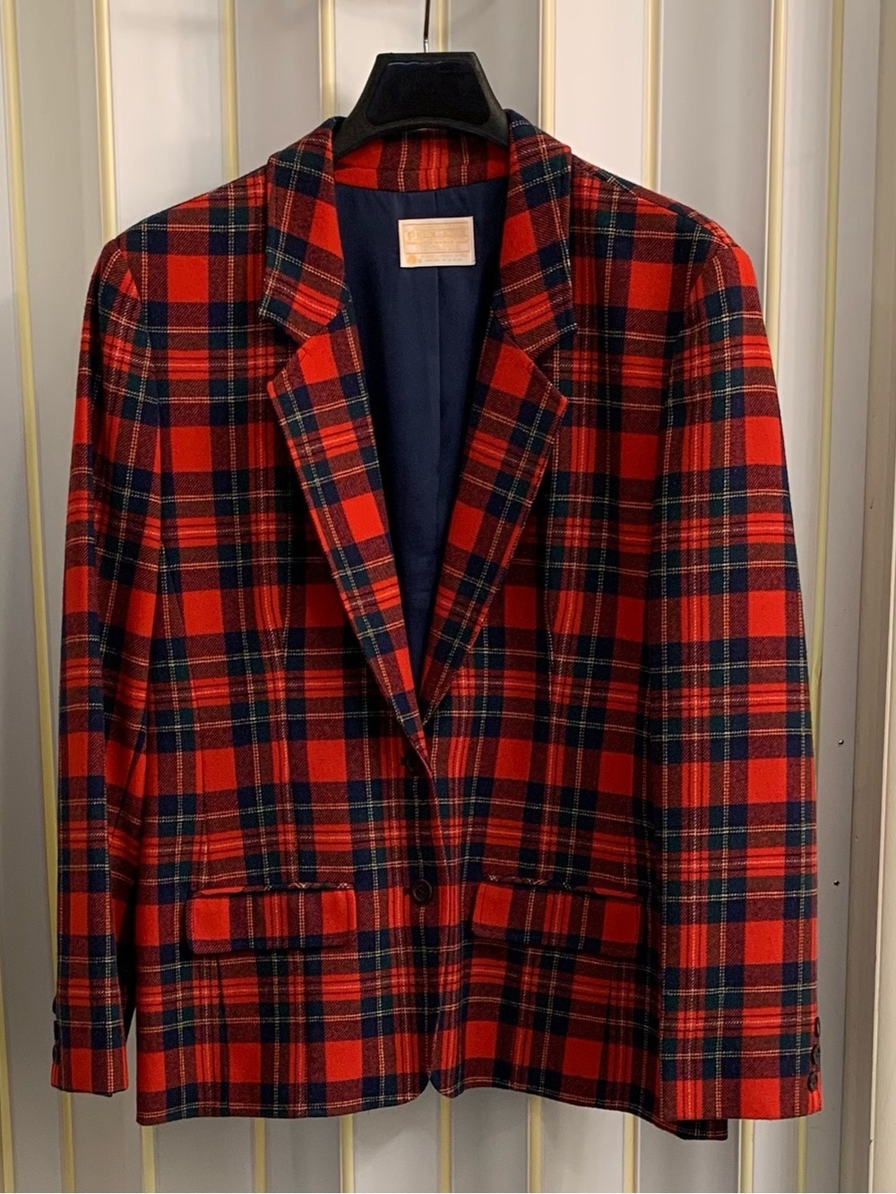 Vintage Pendleton Macinnes Royal Stewart Scottish Tartan Plaid Wool Blazer